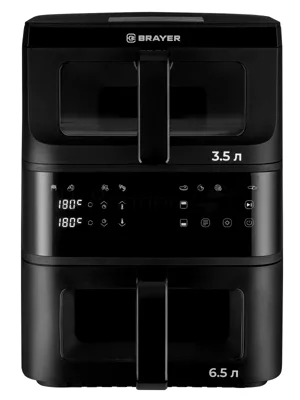 Аэрогриль Brayer 2048BR черный, 2500 Вт, 10 л, сенсор, 10 программ