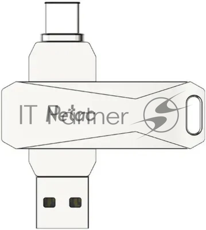 Флешка USB Netac U782C (NT03U782C-512G-32PN/replaced NT03U782C-512G-30PN), 512Gb, USB 3.2/TypeC, R/W 400/150, серебристый