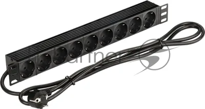 Блок распределения питания Lanmaster NM-PD16A-9XSH-2.0 гор.размещ. 9xSchuko базовые 16A Schuko 2м
