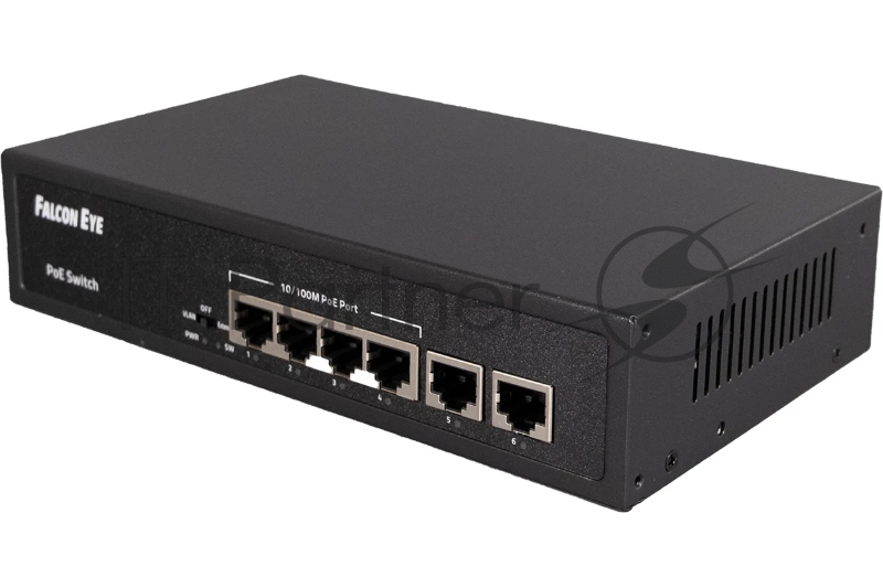 Коммутатор Falcon Eye FE-4FPF2, 4×100 Мбит/с PoE + 2×100 Мбит/с Uplink, неуправляемый