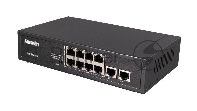 Коммутатор Falcon Eye FE-8FPG2, 8×100 Мбит/с PoE + 2×1 Гбит/с, неуправляемый