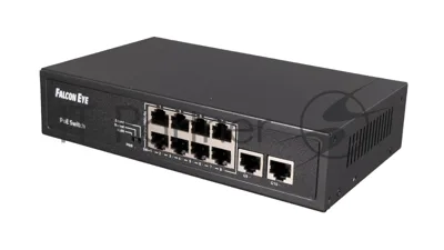 Коммутатор Falcon Eye FE-8FPG2, 8×100 Мбит/с PoE + 2×1 Гбит/с, неуправляемый