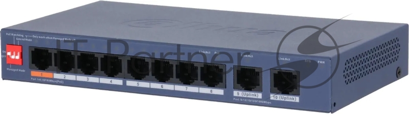 Коммутатор Dahua DH-CS4010-8ET2GT-60, 2×1 Гбит/с, управляемый