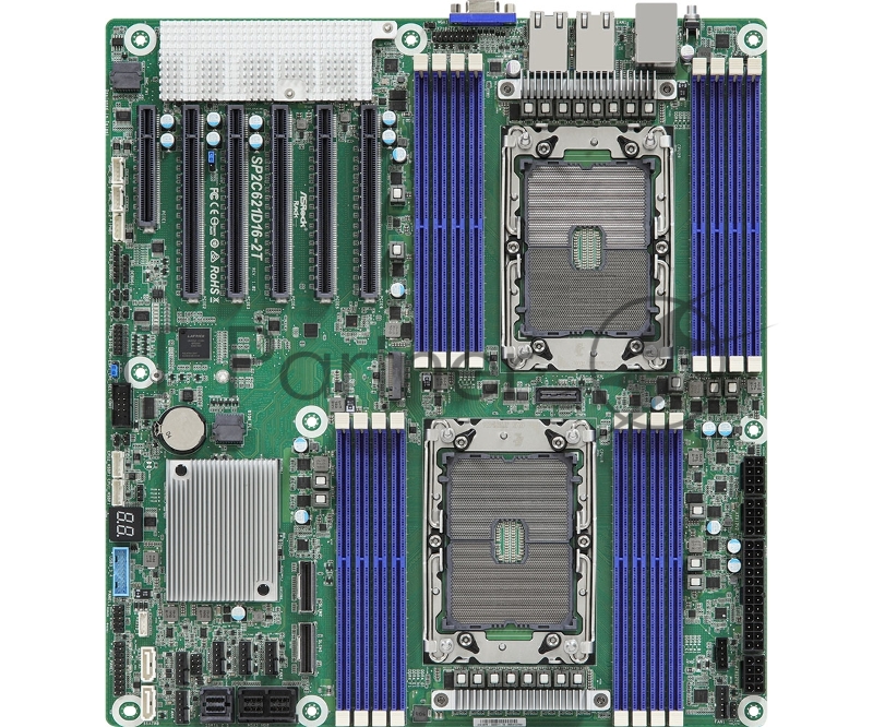 Материнская плата ASRock SP2C621D16-2T, LGA4189, Intel C621A, 16xDDR4, 14xSATA, 1xM.2, 5xPCIe x16, VGA, 2x2.5Gb LAN, EEB