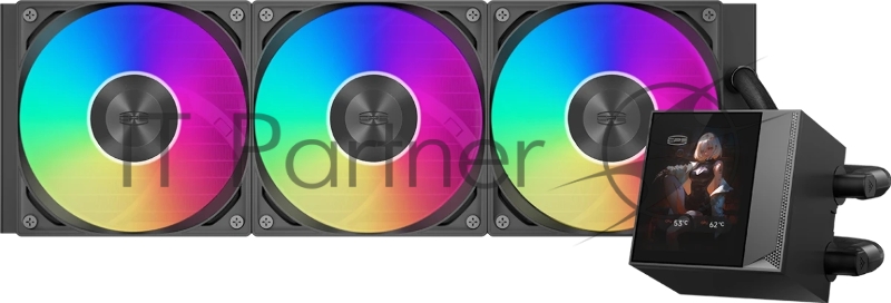 Система жидкостного охлаждения для процессора PCCooler DC360 Pro ARGB Display BK черный (DC360Pro-BKAWXY-GL)
