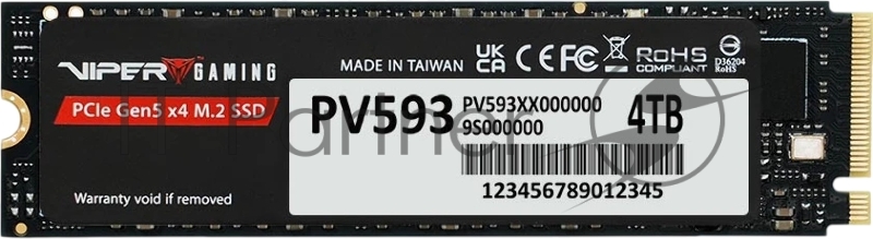 Накопитель SSD M.2 Viper 4.0Tb VP593 Series PV593P4TbM28H (PCI-E 5.0 x4, up to 14000/13000MBs, 3D TLC, 3000TbW, DRAM, NVMe 2.0, SM2508)