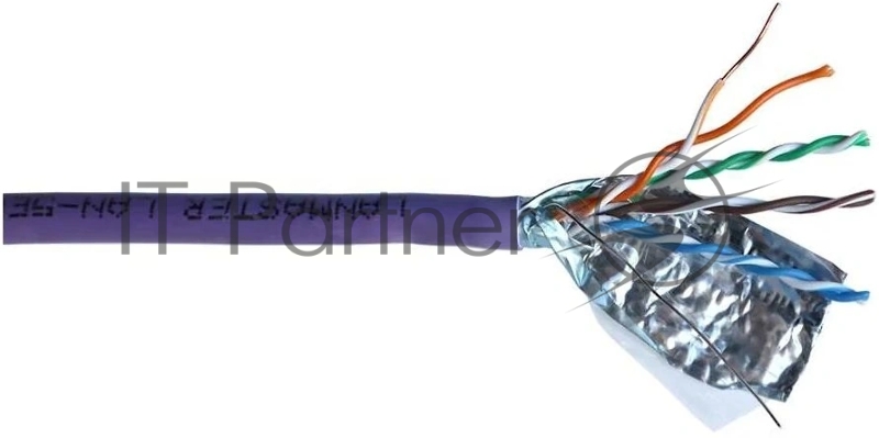Кабель информационный Lanmaster LAN-5EFTP-HFLT-VI cat.5e FTP 4 пары 24AWG LSZH внутренний 305м фиолетовый