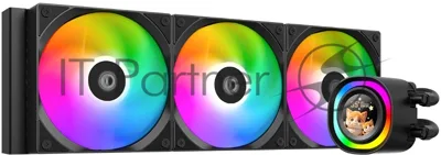 Система жидкостного охлаждения ID-Cooling FX360 LCD ARGb Soc-AM5/AM4/1200/1700/1851 черный 4-pin 27.2dB Al+Cu LCD 350W Ret