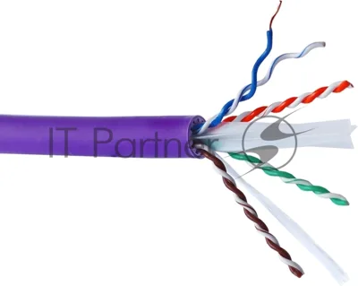 Кабель информационный Lanmaster LAN-6AUTP-HFLT-VI кат.6A UTP 4 пары 23AWG LSZH внутренний 305м фиолетовый