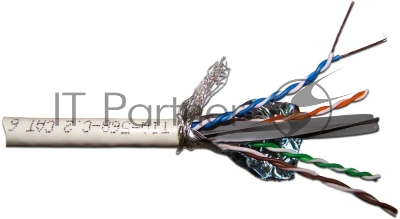 Кабель информационный Lanmaster LAN-6ASFTP-HFLT-GY кат.6A FTP 4 пары 23AWG LSZH внутренний 305м серый