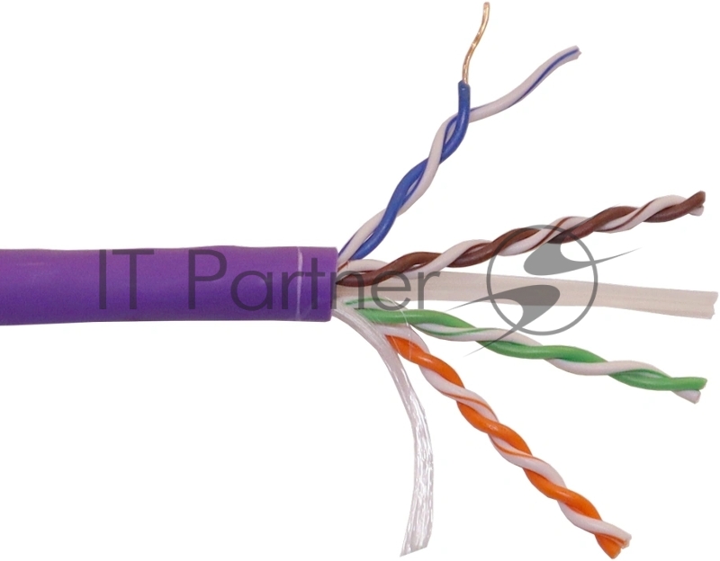 Кабель информационный Lanmaster LAN-6EUTP-HFLT-VI кат.6 UTP 4 пары 23AWG LSZH внутренний 305м фиолетовый
