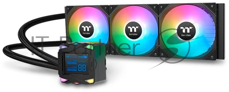 Система жидкостного охлаждения Thermaltake LA360-S ARGB Soc-AM5/AM4/1200/1700/1851 черный 4-pin 38.35dB Al+Cu LCD 360W Ret (CL-W462-PL12SW-A)