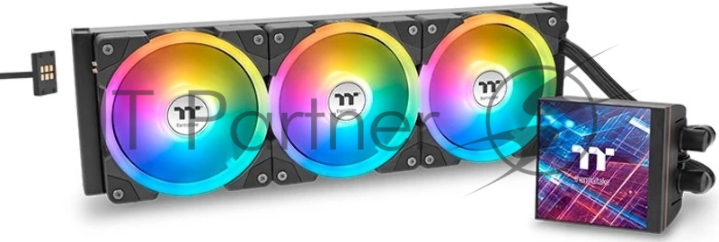 Система жидкостного охлаждения Thermaltake MAGFloe 360 Ultra ARGB Soc-AM5/AM4/1200/1700/1851 черный 4-pin 30.6dB Al+Cu LCD Ret (CL-W432-PL12SW-A)