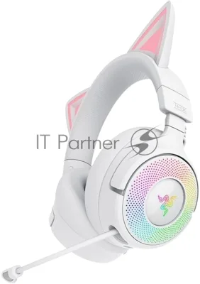 Гарнитура Razer Kraken Kitty V3 Pro белый, беспроводная, bluetooth, до 70 ч, подсветка