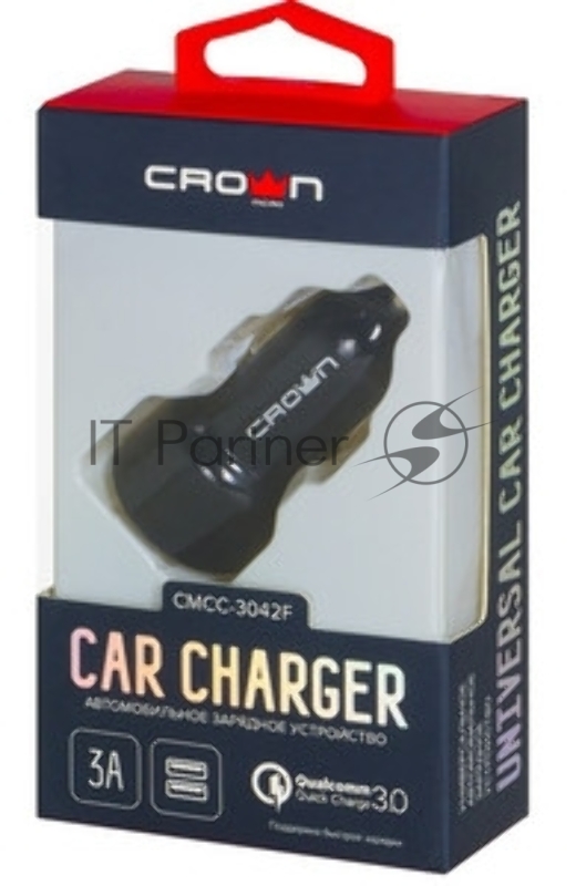 Автомобильное универсальное зарядное устройство Crown CMCC-004