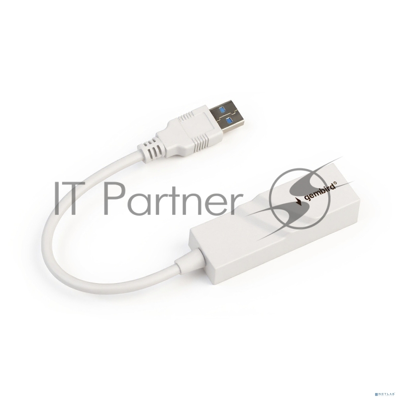 Сетевой адаптер Ethernet Gembird NIC-U11, USB 3.0 - Gigabit Ethernet adapter, пластик, белый, RTL8153