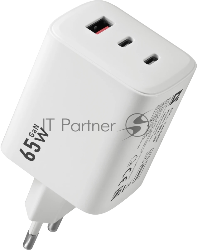 Сетевое зарядное устройство Defender UPA-105 65W, USB A+C+С, белый
