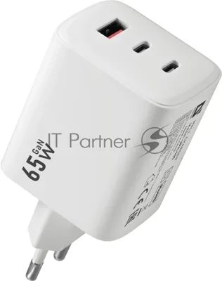 Сетевое зарядное устройство Defender UPA-105 65W, USB A+C+С, белый