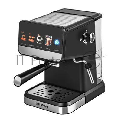 Кофеварка рожкового типа электрическая Endever Costa-1092, объем-1,5л, цвет черный/стальной, мощность 1050 Вт, давление 20 бар, 4 шт/уп