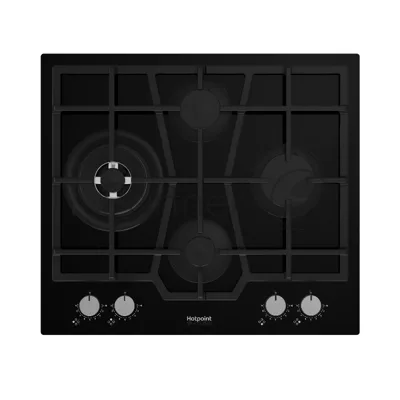 Газовая варочная поверхность Hotpoint HGMTS 643 BL, 4 конфорки, эмалированная сталь, 7800 Вт