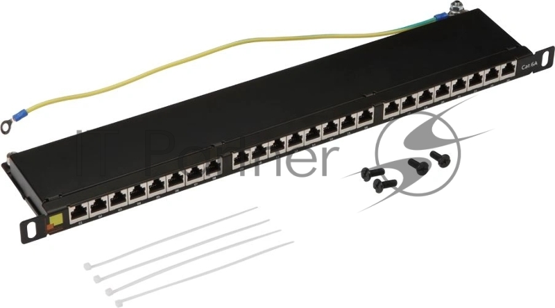 Патч-панель Lanmaster LAN-PPC24S6A 19" 0.5U 24xRJ45 кат.6A STP