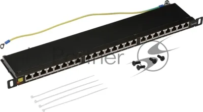Патч-панель Lanmaster LAN-PPC24S6A 19" 0.5U 24xRJ45 кат.6A STP