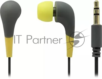 Проводные наушники Smartbuy Curve желтый/серый, внутриканальные, Jack 3.5 мм, покрытие soft-touch, сменные амбушюры