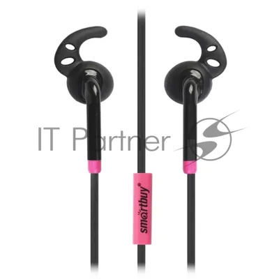 Проводные наушники Smartbuy Fit SBH-410 черный/розовый, внутриканальные, Jack 3.5 мм
