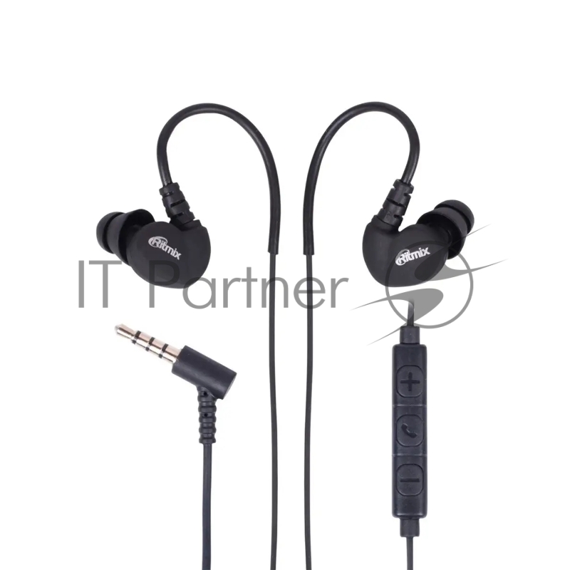 Проводные наушники Ritmix RH-199M черный, накладные, Jack 3.5 мм, регулировка громкости
