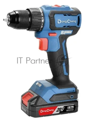 Дрель-шуруповерт DongCheng DCJZ2040, 20 В, 2 Ач, 45 Нм, бесщеточный