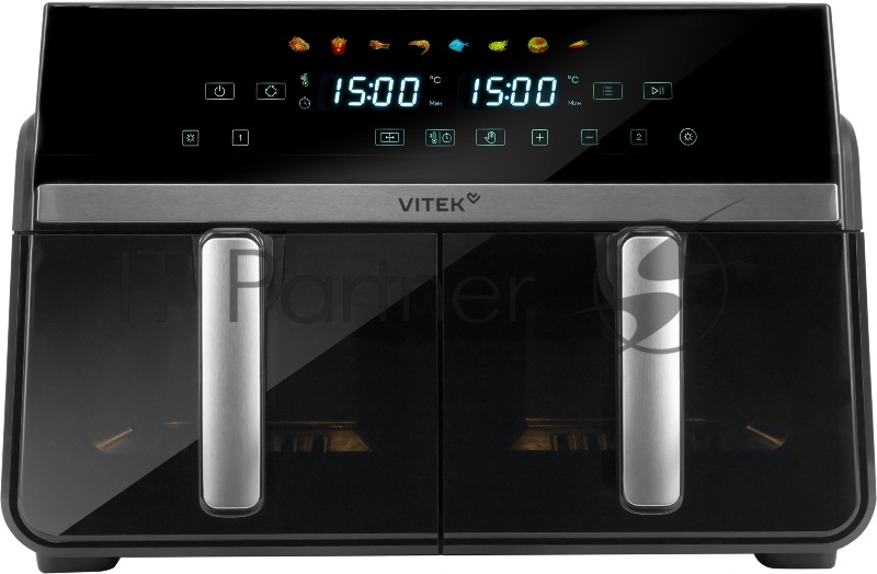 Аэрогриль Vitek VT-AF1001 черный, 2400 Вт, 10 л, сенсор, 8 программ