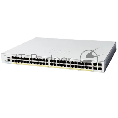 Коммутатор Cisco Catalyst C1200-48P-4X, 48×1 Гбит/с + 4×10 Гбит/с SFP+, управляемый