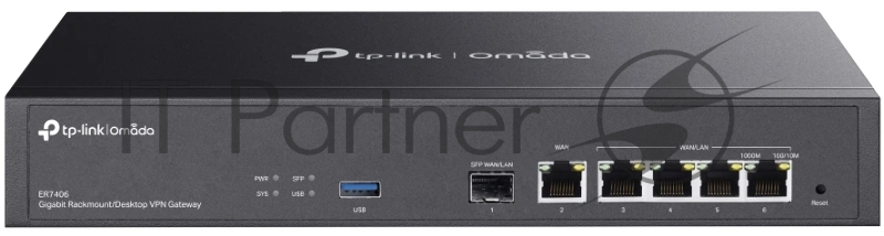 Маршрутизатор TP-Link Omada ER7406, 5×1 Гбит/с + 1×1 Гбит/с SFP, настраиваемый