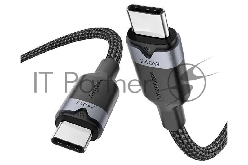 Кабель Vention USB 2.0 CM/CM - 1м. Черный 5А PD240W