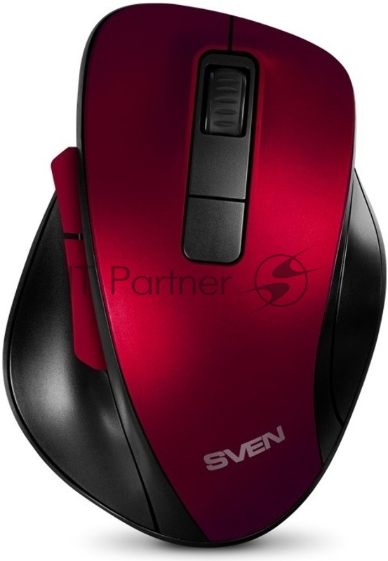 Мышь беспроводная SVEN RX-525SW красная (бесшумн. кл., 5+1кл. 600-1400DPI, Soft-touch, блист.)