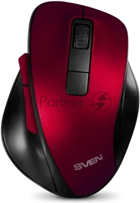 Мышь беспроводная SVEN RX-525SW красная (бесшумн. кл., 5+1кл. 600-1400DPI, Soft-touch, блист.)