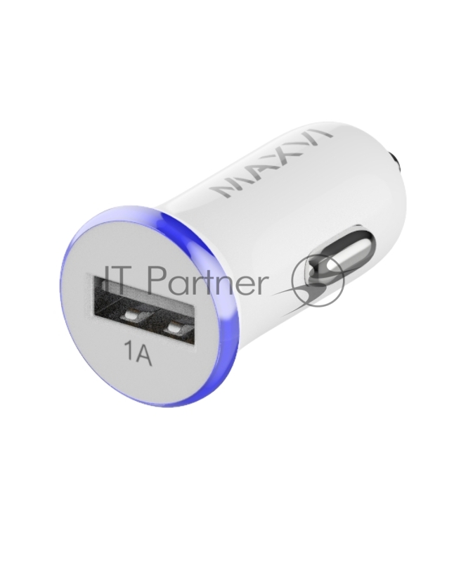 Автомобильное зарядное устройство Maxvi CCM-101WB USB 1А бело-синий