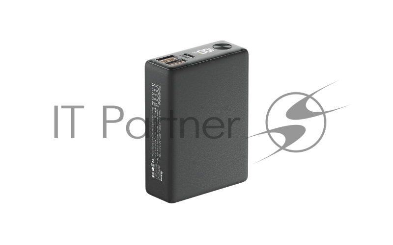 Портативный аккумулятор OLMIO QX-10, 10000mAh, 22.5W, QuickCharge3.0/PowerDelivery, LCD, графитовый