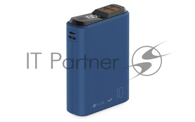 Портативный аккумулятор OLMIO QS-10, 10000mAh, 22.5W, QuickCharge3.0/PowerDelivery, LCD, темно-синий