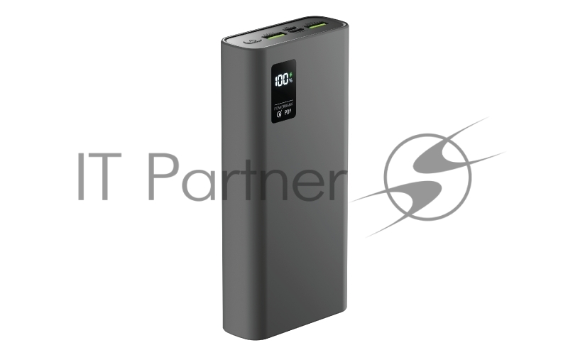 Портативный аккумулятор OLMIO QR-20, 20000mAh, 22.5W, QuickCharge3.0/PowerDelivery, LCD, серый