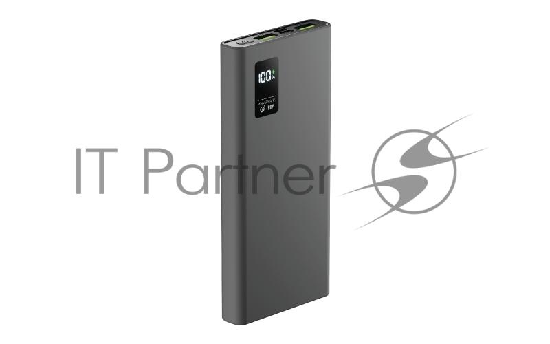 Портативный аккумулятор OLMIO QR-10, 10000mAh, 22.5W, QuickCharge3.0/PowerDelivery, LCD, серый