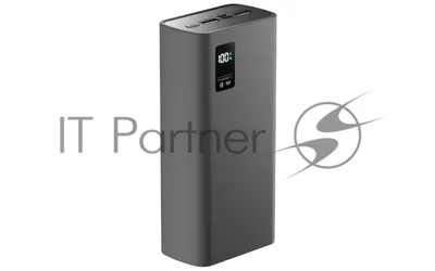 Портативный аккумулятор OLMIO QR-30, 30000mAh, 22.5W, QuickCharge3.0/PowerDelivery, LCD, серый