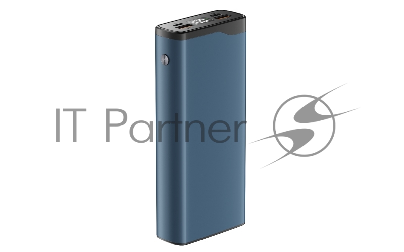 Портативный аккумулятор OLMIO QL-20, 20000mAh, 22.5W, QuickCharge3.0/PowerDelivery, LCD, голубой