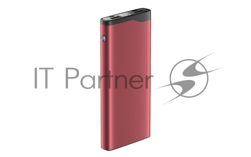 Портативный аккумулятор OLMIO QL-10, 10000mAh, 22.5W, QuickCharge3.0/PowerDelivery, LCD, красный,