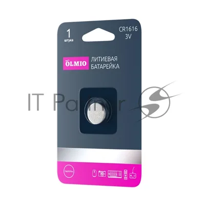 Литиевые батарейки OLMIO CR1616 01 (1 шт в блистере)