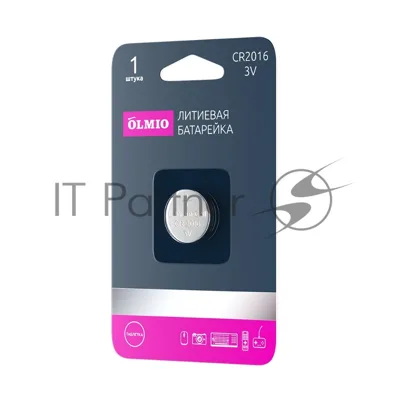 Литиевые батарейки OLMIO CR2016 01 (1 шт в блистере)