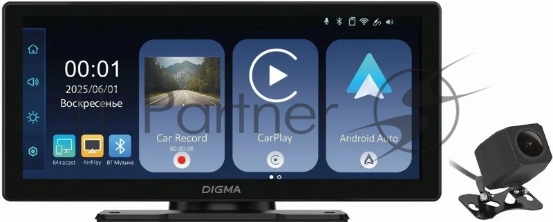 Автомобильный монитор Digma Smart Screen Mi1000 Dual 8.9" 600x1024