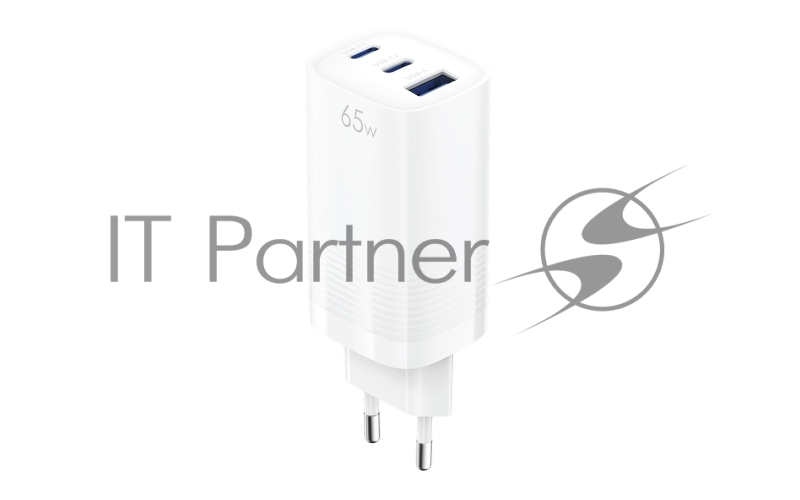 Сетевое зарядное устройство OLMIO 2Type-C/USB, 65W, 6A, QuickCharge3.0, PowerDelivery3.0, GAN