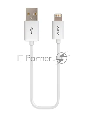 Кабель OLMIO USB 2.0 - Lightning, для Apple iPhone/iPod/iPad, 2м, белый