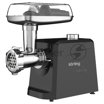 Мясорубка электрическая KORTING KMG 0601 Infinity черный, 2500 Вт, 3.5 кг/мин, реверс, металлический лоток, насадки - 6